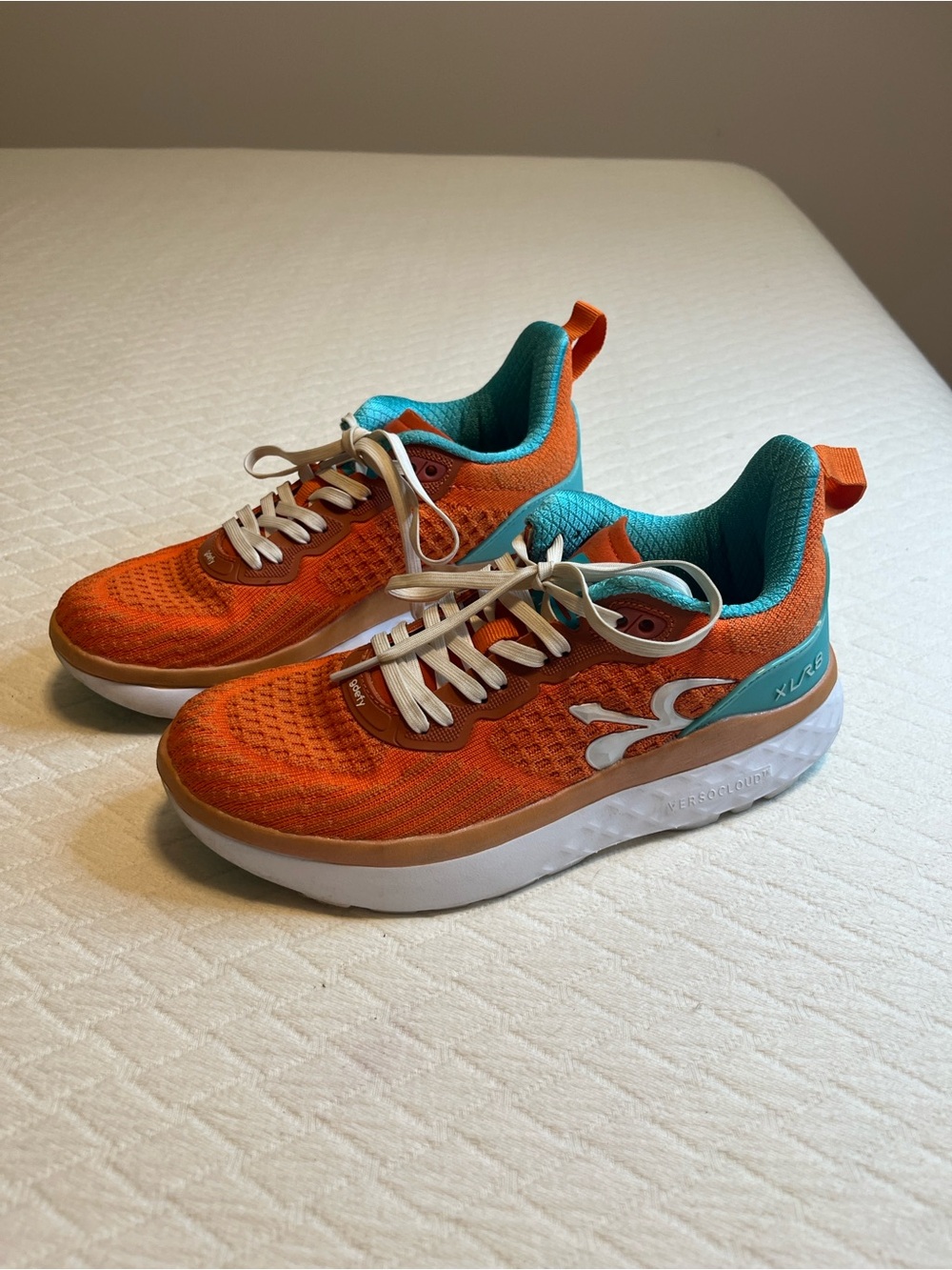 XLR8 (Accelerate) Women's Athletic Running Shoes in Orange with Teal Accents, 7